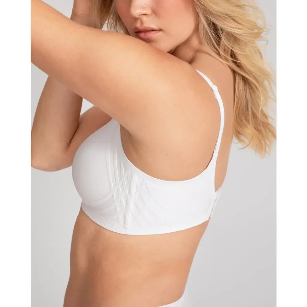 Honeylove Silhouette LiftWear Wire Free Bra in Astral White Large 38B/C